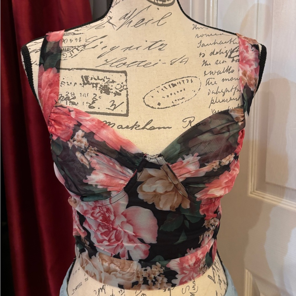 Windsor Sheer Floral Corset Top